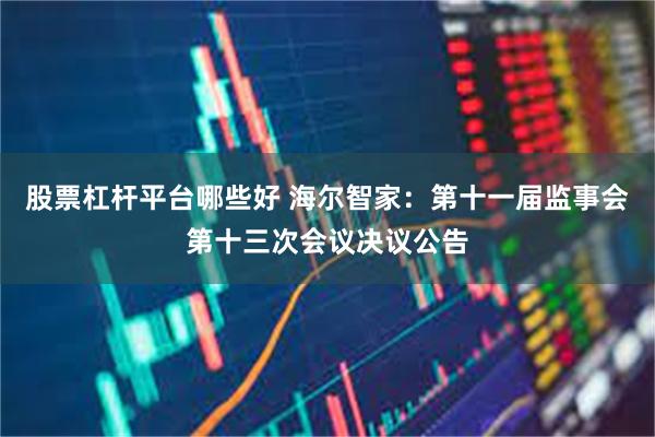 股票杠杆平台哪些好 海尔智家：第十一届监事会第十三次会议决议公告