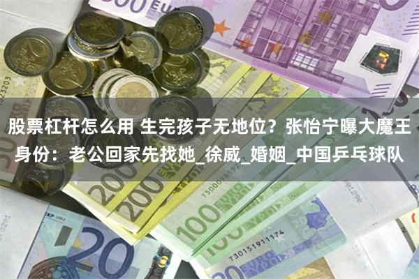 股票杠杆怎么用 生完孩子无地位？张怡宁曝大魔王身份：老公回家先找她_徐威_婚姻_中国乒乓球队